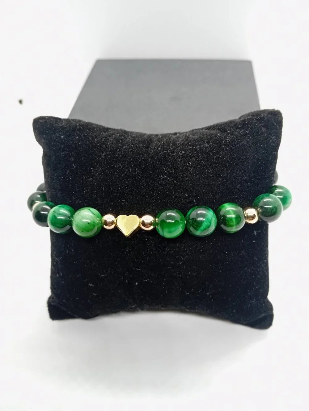 Green Tiger’s Eye & 14K Gold Filled Bracelet Wealth, Growth & Protection Energy